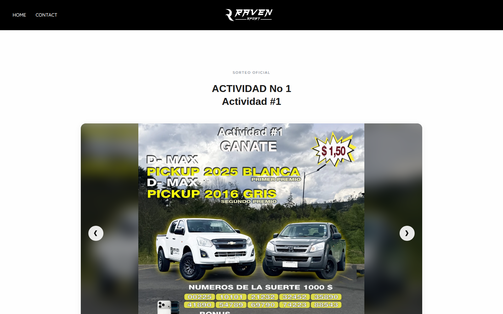 Ravensport Ecuador Sorteos Sitio Real